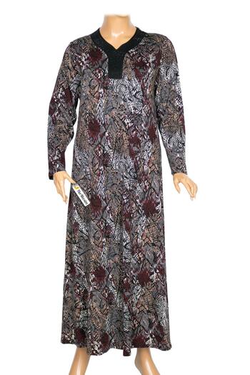 HESNA Γυναικείο Μπουκέτο Plus Size Μαύρο Μοτίβο Φόρεμα 75