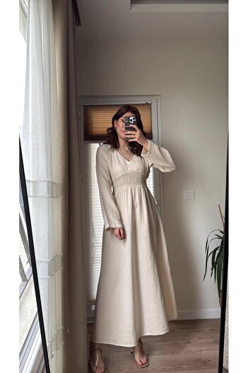 hancez Müslin Kumaş Elbise 3016