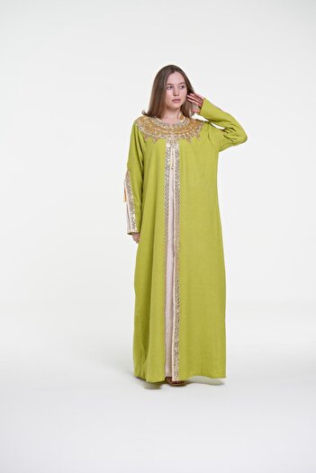 al bent al sharqieh Ladies Printed Jalabiya - long Sleeve Dress with Prints