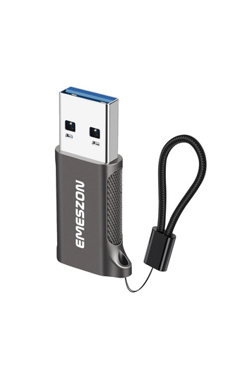 EMESZON Adaptor de cablu Type-C, EMESZON®, Convertește OTG USB-C la USB 3, transfer de date 10 Gbps, aliaj de zinc, gri