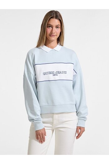 Guess Hanorac multicolor pentru femei cu imprimeu blugi GJ CN OS SHIRT COLLA - MID ORGANIC