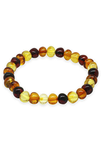Tesbihane Milk Multicolor Color Natural Form Natural Drop Amber Men's Bracelet
