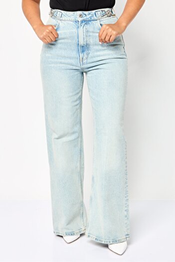 Gant Women Regular Fit Icon High Waist Washed Denim, Light Blue