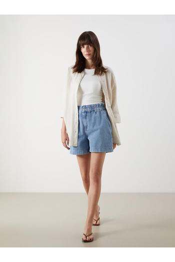 LC Waikiki Elastic Waist Women's Jean Shorts