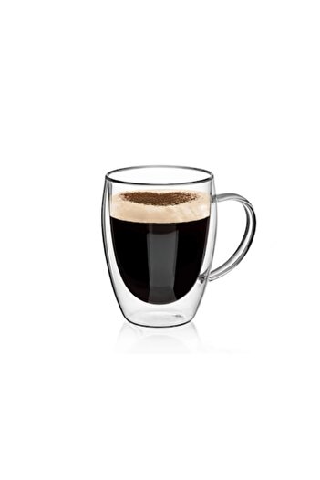 OEM Ceașcă de cafea/ceai dublă din sticlă, rezistentă la căldură, 350 ml, Blusmart
