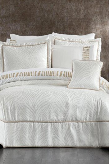 Çeyiz Diyarı Charlotte Jacquard 10 Piece Dowry Set Cream