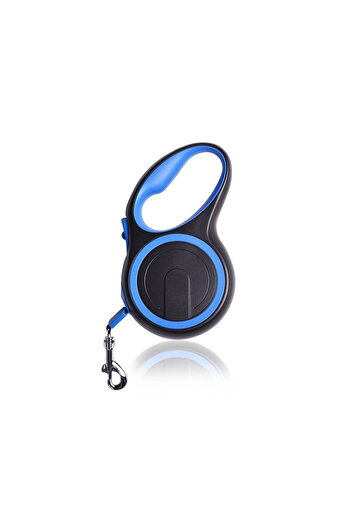 NO BRAND Lesa retractabila extra rezistenta, albastru, pentru caini, extensibila pana la 5 metri, 20 kg