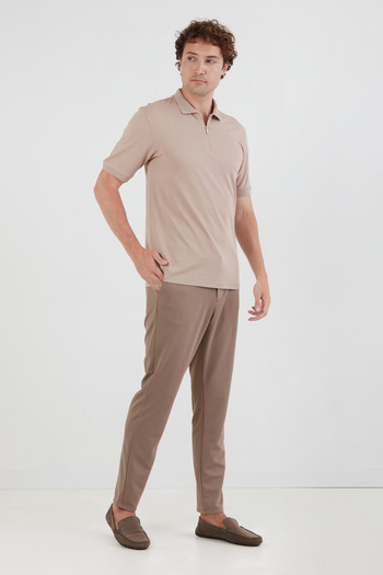 Fulla Moda Basic Polo Neck Half Zip T-Shirt