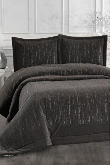 Çeyiz Diyarı Karmen Fiber Filled Double Size 250X255 cm Bedspread Anthracite
