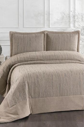 Çeyiz Diyarı Karmen Fiber Filled Double 250X255 cm Bedspread Beige