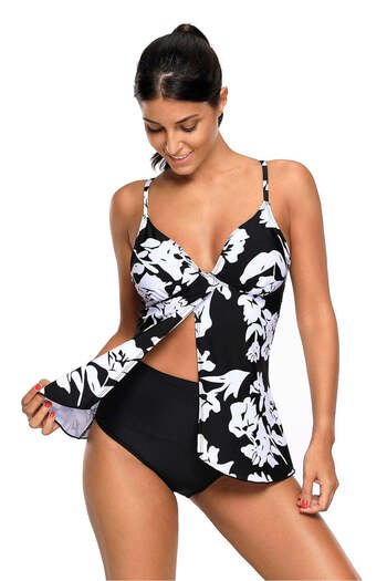 WildFashion Two-piece tankini swimsuit with floral print SW1234-1122