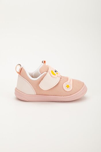 Dilimler Ayakkabı Şirinbebe Orthopedic Baby Girl First Step Shoes Powder Velcro Anorak