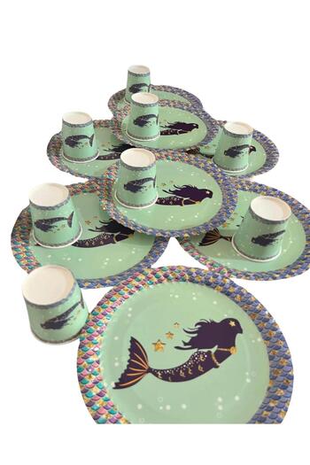 partyrüyası Mermaid Themed Birthday Set for 8 People-1