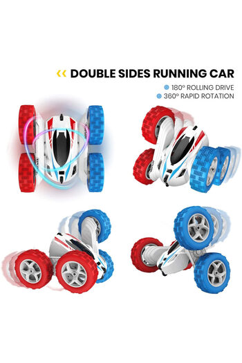 Sofia Concept RC Remote Control Car DE35, 2 Batteries 40Min, 360° Rotation, 2 Motors, Red/Blue