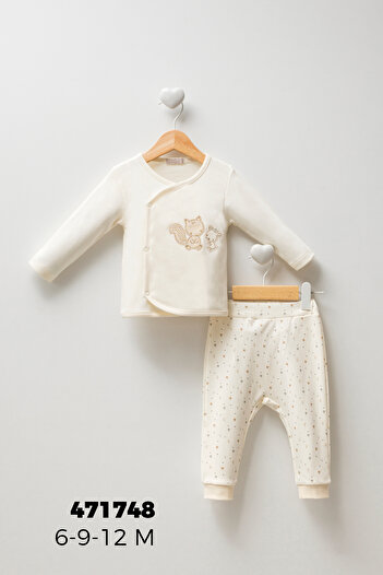 Cassiope Crisp Patterned Embroidered Baby Double Set