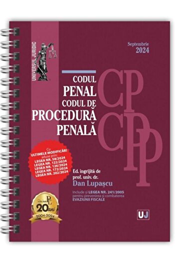 Editura Universul Juridic Codul penal si Codul de procedura penala. Septembr