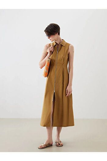 LC Waikiki Lcw Vision Sari Shirt Collar Poplin Dress