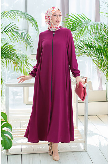 sefamerve Fermuarlı Mevlana Ferace 4106-03 Mor