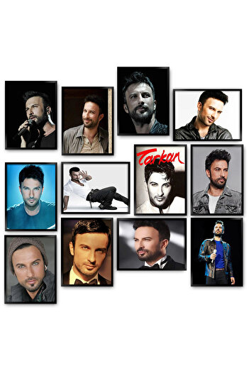 TABLOX Tarkan Popstar Singer Tevetoğlu Wall Painting Models Frame Look Decorative Mdf 12 Pieces