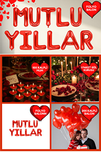 Baloncu Dede Happy Anniversary Balloon with Red Heart Romantic Anniversary Valentine's Day Marriage Proposal Supplies