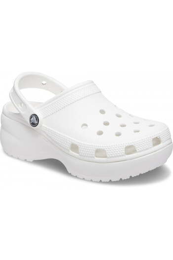 Crocs Saboți clasici cu platformă pentru femei - albi