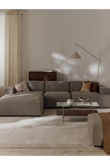 NEXHOME Massimo 3 Modül Sol Köşe Koltuk Takımı Kahverengi Keten Kumaş