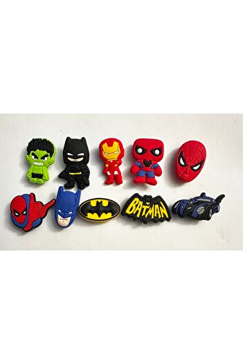 marimari 10Pcs Crocssüs Slipper Ornament Super Hero Set Is Like the Visual Imported Product