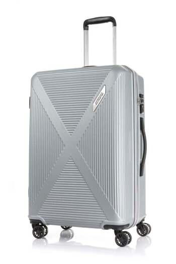 American Tourister CUATRO 68cm Hard Shell Luggage – Silver with TSA Lock