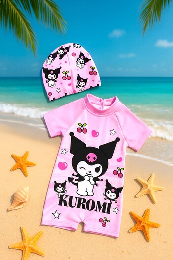 DeKuBaby New Season Cute Character Printed Uv Protection Girls' Jumpsuit Swimsuit with Quick Dry Feature
