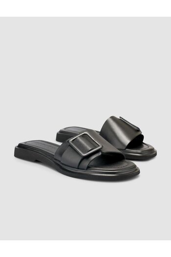 Cabani 100% Genuine Leather Black Women's Slippers