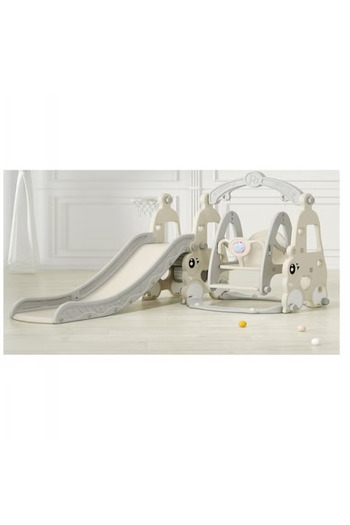 FULLJOY 3 in 1 Car Design Swing Slide with Basketball