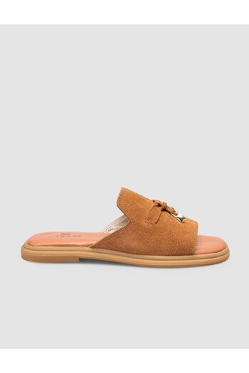 Cabani 100% Genuine Leather Tan Suede Women's Slippers