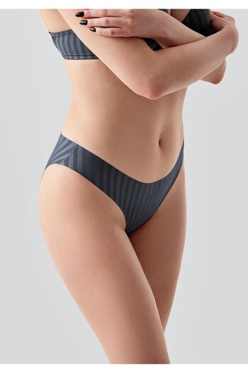 C&City Laser Cut Seamless Slip Panties C19213 Anthracite