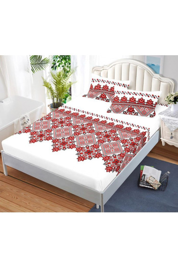 OEM Bed cover with elastic and 2 pillowcases, finet fabric, 2-person bed, 180x200cm