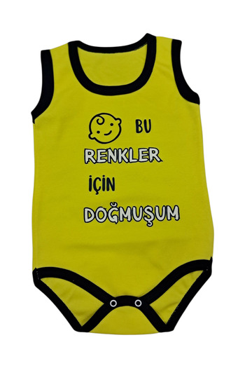 Avşar Baby Born for These Colors Printed Short Sleeve Snapback Bodysuit Monthly