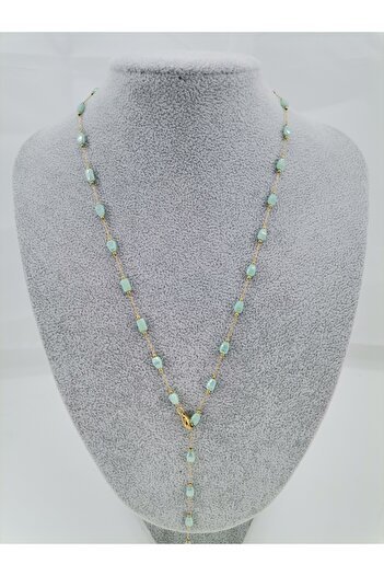 Hobimos Stoned Y Necklace - Non-Tarnish Y Necklace