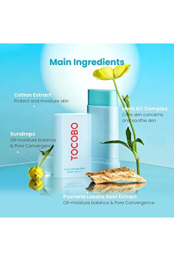 TOCOBO Cotton Soft Sun Stick SPF 50+ PA++++, 0.67 fl. oz.