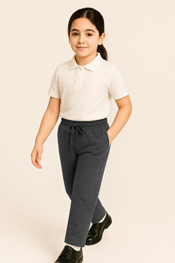 BARLİZ Children's School Pants with Lycra and Lace-Up Waist