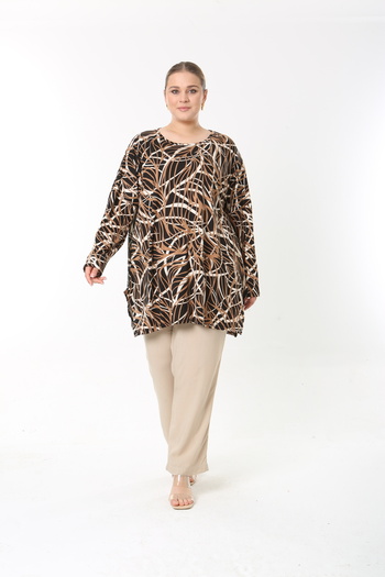 XL Modam Women's Summer Long Sleeve Plus Size Tunic