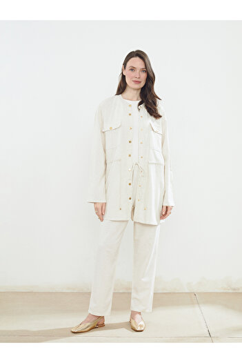 LC Waikiki Crew Neck Linen Blended Women's Tunic