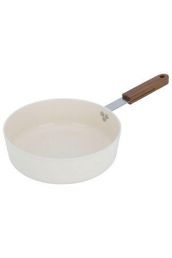 Tornado Ceramic Casserole Tornado, 24 cm, Wooden Handle - Beige