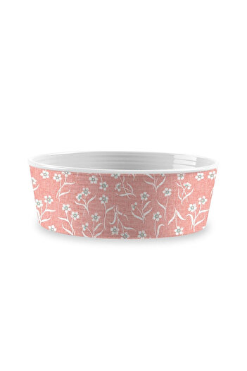 Tarhong Flower Fields Single Wall Pet Bowl, Blush, Medium, 6.7" x 6.7" x 2.3"