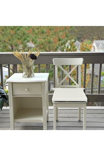 HomeBerry 6-Piece Linen Lace Chair Cushion Optical White 40 X 40 cm