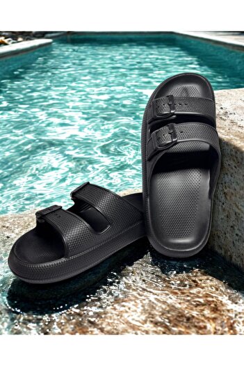 crybrands Lightweight and Flexible Double Buckle Comfort Comfortable Unisex Daily Slippers