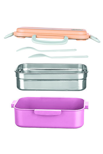 Emofom Aura Food Container 500 ml Stainless Steel Food Storage Container (21 X 13 X 8 cm)