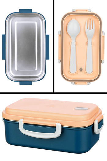 Emofom Aura Food Container 500 ml Stainless Steel Food Storage Container (21 X 13 X 8 cm)