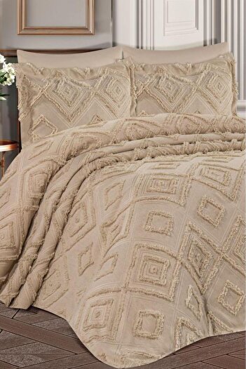 Çeyiz Diyarı Dowry Land Hürrem Sakallı 3 Piece Double Pique Set Beige