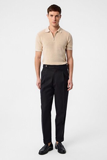 Antioch Black Italian Cut High Waist Men's Trousers
