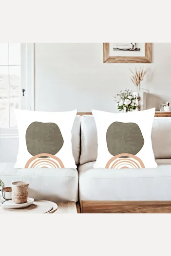 on the clouds Bohemian White Floor Geometric Combination Hidden Zippered Throw Pillow Cover Sofa Pillowcase Set (2Pcs)