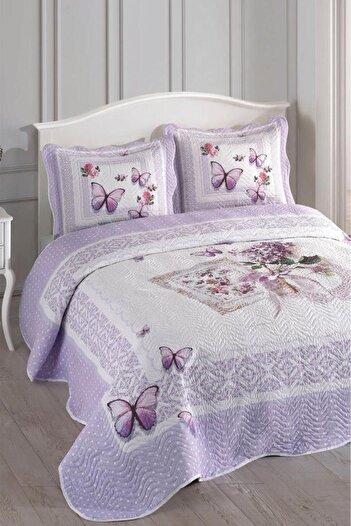 Çeyiz Diyarı Pearl Printed Quilted Double Bedspread